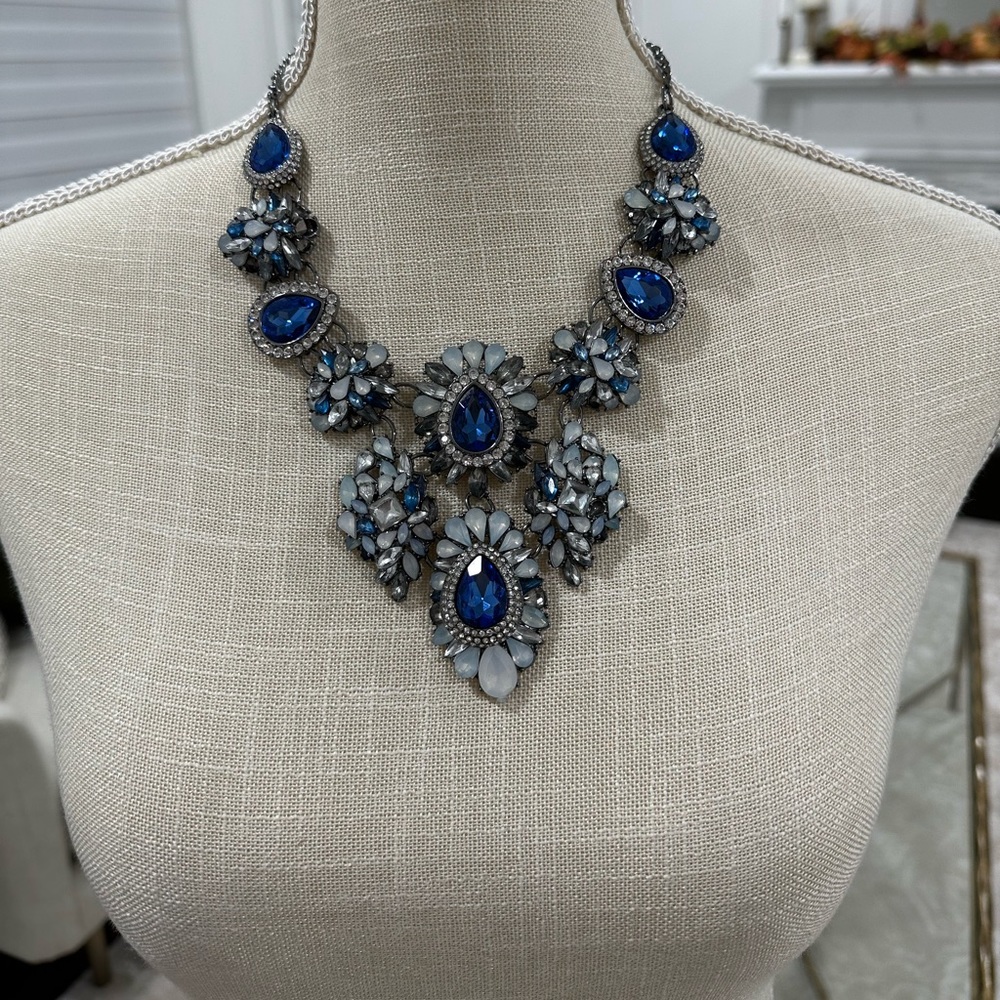 Navy Crystal Statement Necklace